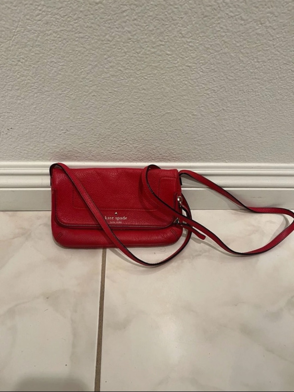 Kate Spade New York Mariana Mansfield Pebbled Leather Foldover Crossbody Bag